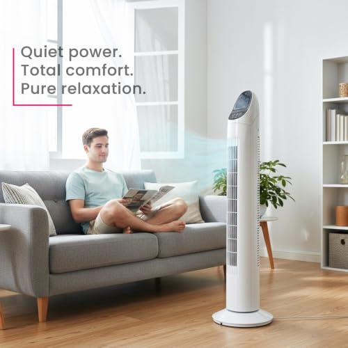 Image of Casa Copenhagen, X Pro Tower Fan, Touch &, 4 Speeds & 4 Modes, 12 Timer, 25dB Quiet Operation, High Performance Bladeless Technology, 90 Oscillation Cover Room Area up to 25㎡