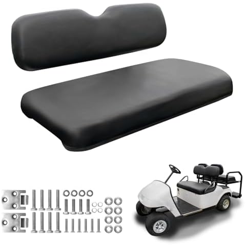 PZWLI Golf Cart Replacement Front Seat, Including Seat Cushion and Backrest Pad for EZGO TXT 1994-2013 Golf Cart Seats,Black Cover