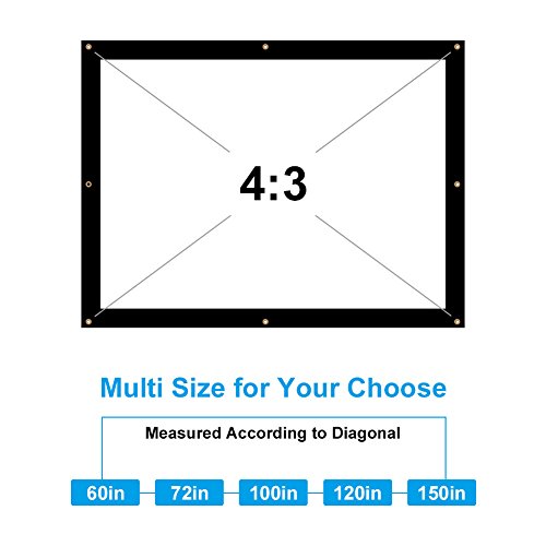 16: 9 Schermo Proiezione Portatile, Bianco Opaco