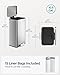 SONGMICS Kitchen Trash Can, 10.5 Gallon (40 L) Garbage Can, Large Step Trash Bin with Lid, Stainless Steel, Soft Close, 15 Trash Bags Included, Silver ULTB540E40