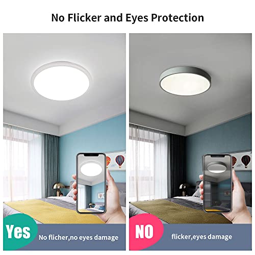 Delipop 12 Inch Flush Mount Ceiling Light, 24W Surface Flat Led Ceiling Light For Indoor/Outdoor, Ip54 Waterproof Round Ceiling Light Fixture For Bathroom, Bedroom, Kitchen, Hallway, Balcony #TOP4