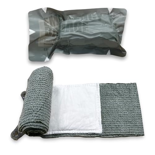 Israeli Bandage Original 4 inch (10,16 cm) breit - Druckverband Militär mit Wundauflage Steril 10x20 cm - integrierter Druckapplikator Tourniquet