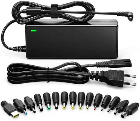 SUNYDEAL 90W Universal Power Supply Laptop Charging Cable Charger for HP Lenovo ASUS Acer Dell Samsung Medion Toshiba Sony Fujitsu MSI PC Charger 18.5V 19.5V 20V 4.74A Max AC Adapter with 15 Plugs