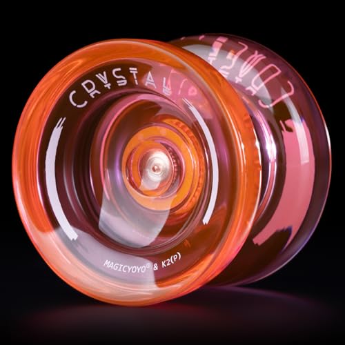 Image of MAGICYOYO K2 Plus Professional Crystal Yoyo for Kids /Adults, Responsive /Beginners Yoyo with 6 Strings & Bearing Remover (Crystal Orange) | Responsive Yo-yo for Beginner, Replacement Unresponsive Bearing with 6 Yo yo Strings+Bearing Remover (Crystal Orange)