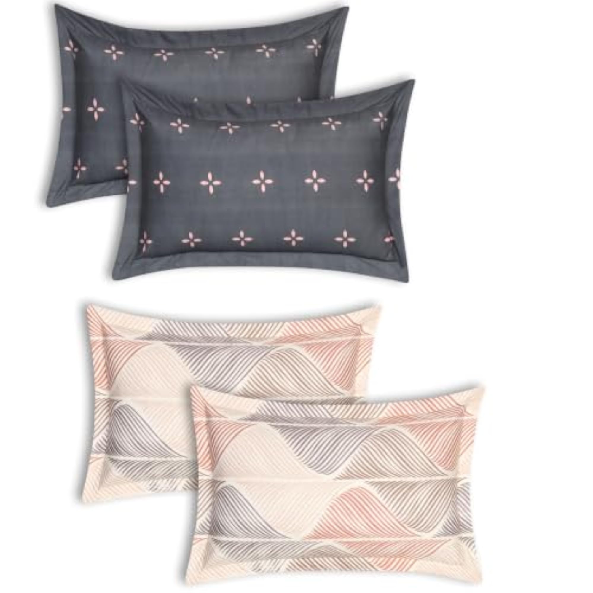 Zipper Cotton Pillow Covers Set of 2
