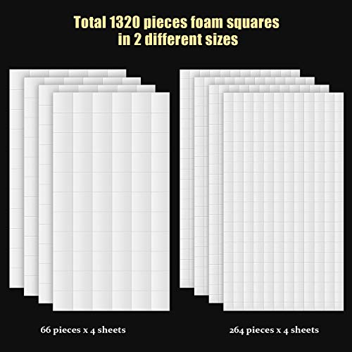 Outus OUTUS-W-ADHESIVE SHEETS-001 8 Sheets Foam Dots Squares 3D Pop Foam Squares Dual-Adhesive Foam Mount thumb #2
