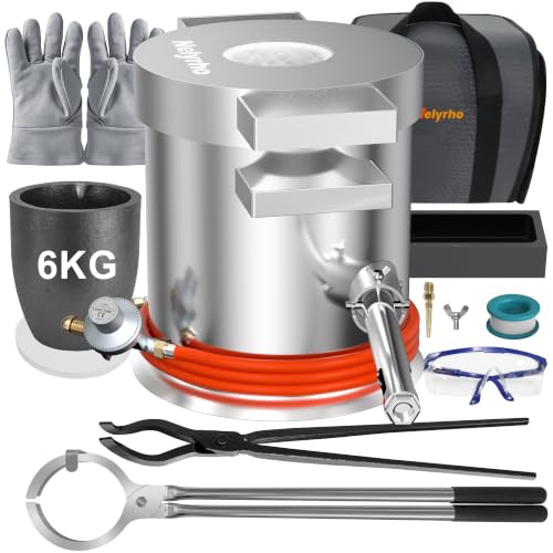 Image of Nelyrho 6KG Portable Propane Melting Furnace Kit,1400°C Stainless Steel