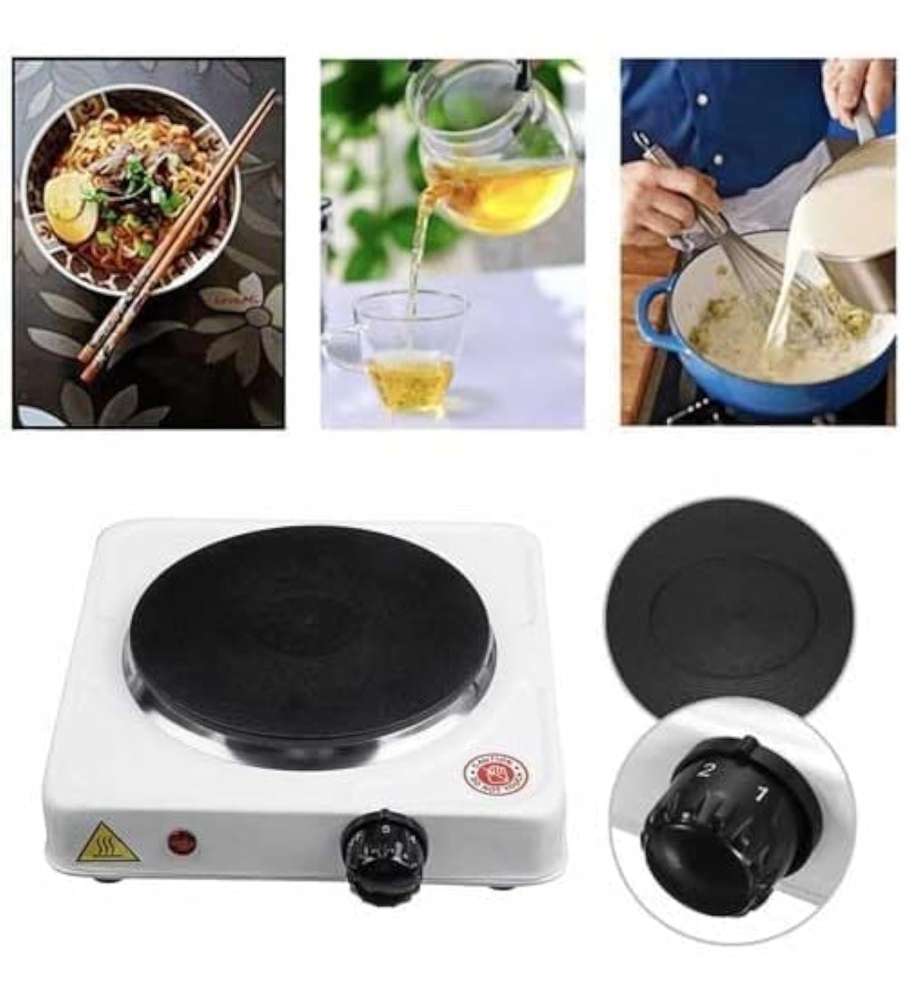 Portable Electric Hot Plate with Adjustable Temperature Control