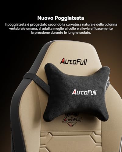 C3 Sedia Gaming, Ergonomica Sedia da Gaming con Schienale Regolabile 155°, Supporto Lombare Ergo 3D, Poggiapiedi, Pelle PU - Design in Stile Racing (Marrone) - Sedia gaming - Immagine 4