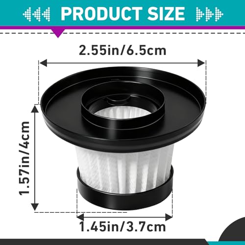 Image of 18 Pcs HEPA Vacuum Filters Compatible with Compact Cordless Vacuum Cleaner as Seen on TV, Washable Reusable Filters with Cleaning Brush (Black)