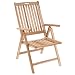 Produktbild Divero GL05004 Stuhl Gartenstuhl Terrassenstuhl Klappstuhl aus Teak-Holz Hochlehner mit Armlehnen verstellbare Rückenlehne klappbar massiv unbehandelt Natur, Braun