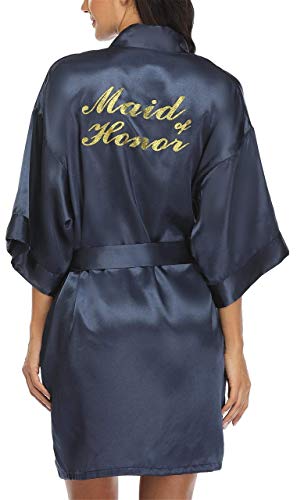 Image of Giova Women Bridal Robe for Bride and Bridesmaid Getting Ready Wedding Party Bathrobe