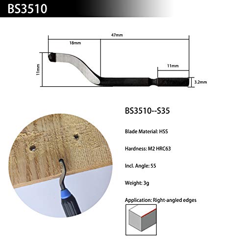 Entgrater Klingen CUKCIC Hand Entgratwerkzeug Set 5 Formen Entgrater Klingen BS3510 BK1010 BS3010 BK3010 BS6001 Handkantentrimmer 10 Stück für Stahl Aluminium Kupfer Kunststoff