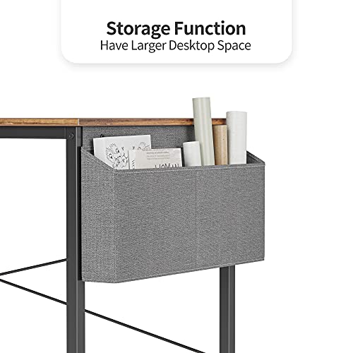 CubiCubi Computer Desk 63 inch Home Office Writing Study Desk, Modern Simple Style Laptop Table with Storage Bag, Black