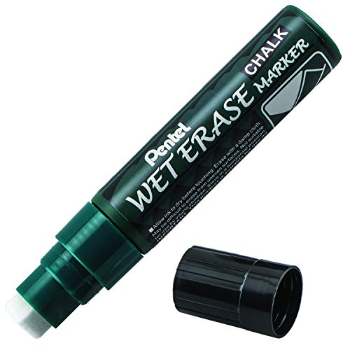 Pentel Arts Wet Erase Chalk Marker, Jumbo Tip, Black Ink, Box of 12 (SMW56-A) by Pentel - Used condition - US$27.25