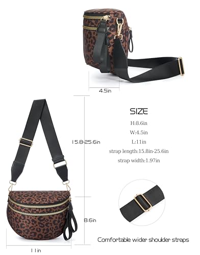 Image of FEIBOON Spacious Nylon Crossbody Bag Bum Bag Handbags Wallets Purses Trendy Shoulder Bag for Women