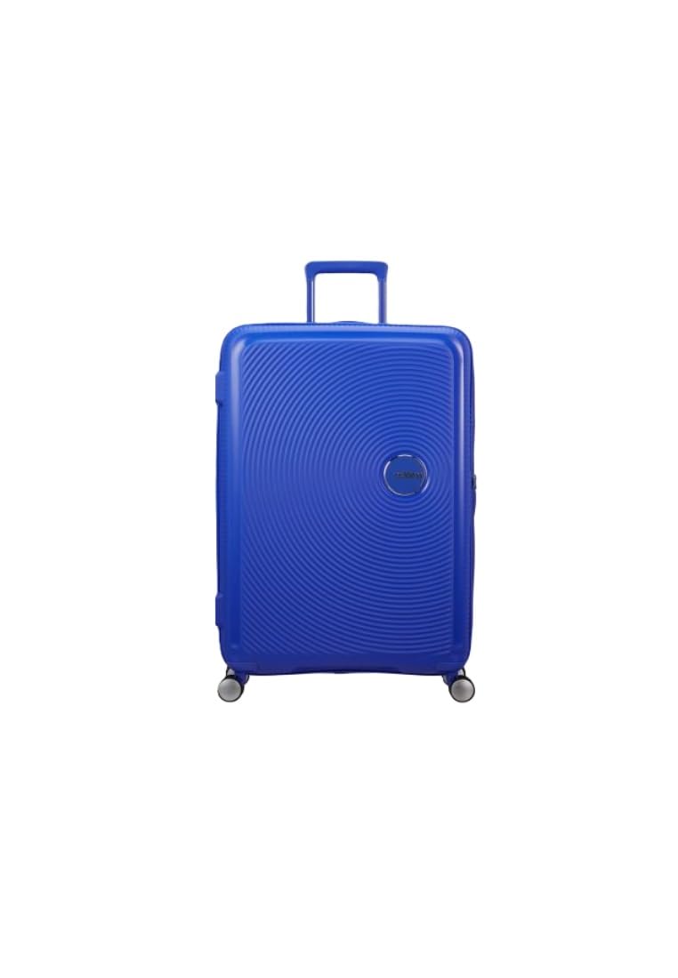 American Tourister Soundbox - Valigia Grande Rigida, 77 cm - Trolley con 4 Ruote, Serratura TSA, Espandibile & Leggera, 97/110L, (Cobalt Blue)