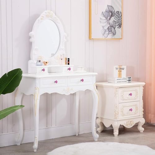 QINGHEC 6 Pcs Pale Pink Crystal Drawer Knobs, Diamond Door Knobs, Glass Cupboard Handles, Pink Wardrobe Knobs with Screw - Image 4