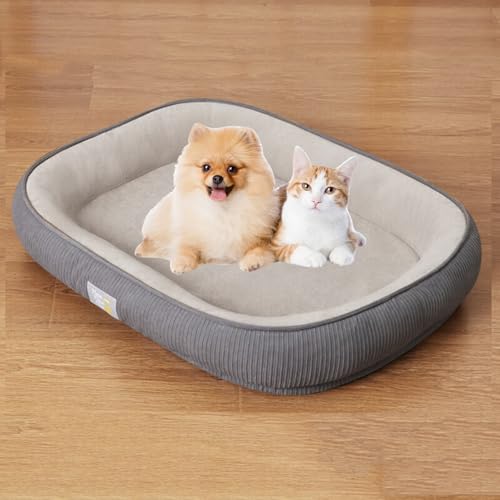 Generico Cuccia Cane - Cuscino Cane Sfoderabile E Lavabile Tappetino Ortopedico Per Animali Domestici Antiscivolo E Traspirante Adatto A Cani Di Tutte Le Taglie (Grigio, 45x35c)