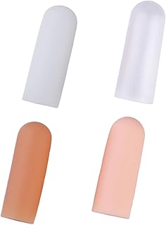 FOMIYES 4 Pairs Finger Cots Thumb Cot Sleeves Bra Strap Cushions Finger Bandage Rubber Finger Silicone Fingertip Covers Finger Sorting Tips Men and Women Sebs Protector Universal