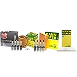 Mann Engine Oil Paper Cabin Air Filters NGK 8 V-Power Spark Plugs Kit For BMW E53 X5 4.8 V8