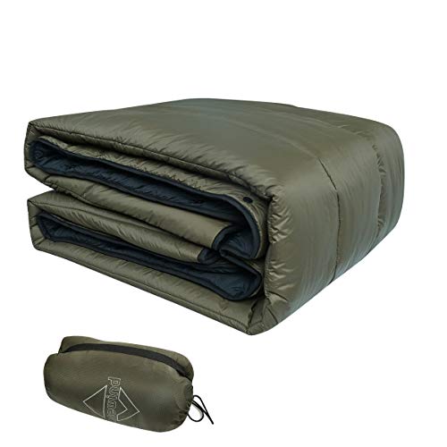 Onewind Premium Camping Blanket, Lightweight and Packable Travel Blanket for Beach, Camping, Backpacking, Airplane and Hiking, Olive Green