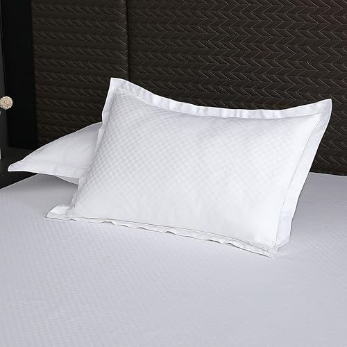 Image of Story@Home Long Staple Premium Cotton Compact Yarn Bedsheet King Size with 2 Pillow Covers, 500TC Premium Bedsheets, Home Decor, Ultimate Comfort, 270 cm x 270 cm, Checkered Printed - Checkered White