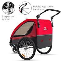 Tiggo VS 2 in 1 Kinderanhänger Fahrradanhänger Anhänger mit Buggy Set + Federung 60302 (ROT) – Ansicht 2