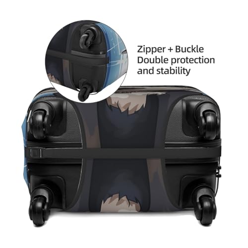 adorable schnauzer Luggage Covers for Suitcase Washable Suitcase Cover Fashion Stretch Suitcase Protector Cover Anti-Scratch Baggage Covers Fit 18-32 Inch Luggage Small3