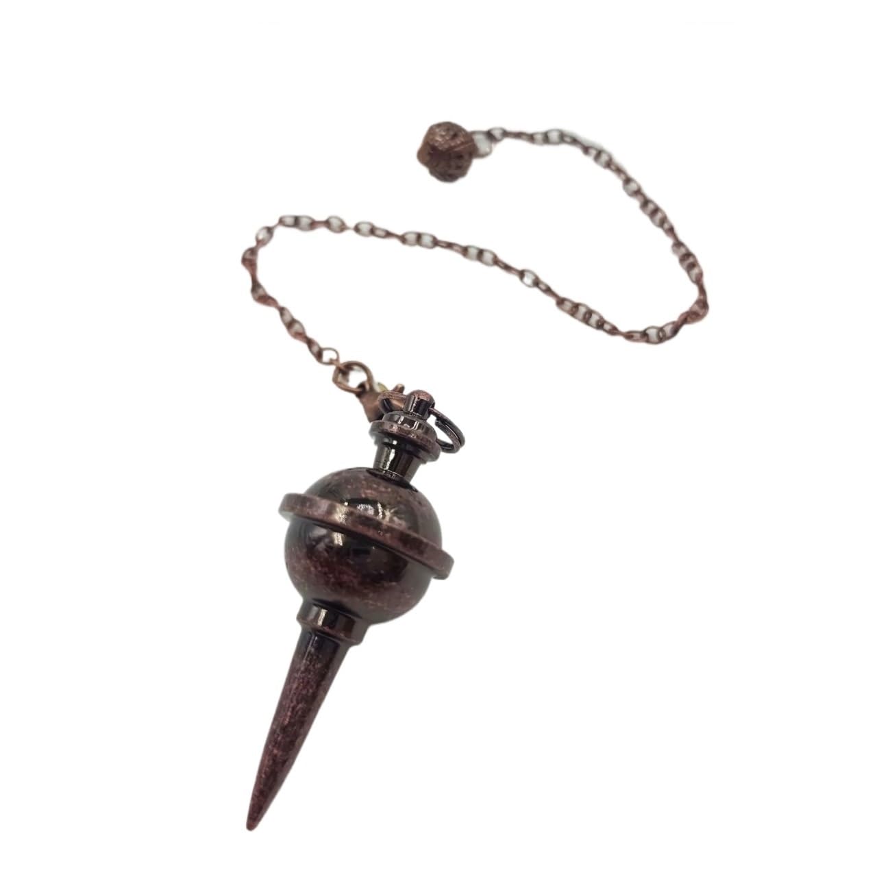 Péndulo de metal de cobre real para radiestesia, adivinación, curación de energía, péndulos antiguos, péndulos biogeométricos