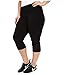 tasc performance plus size power stretch workout capri, black, 2x (20-22)