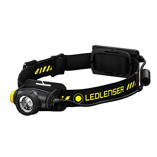 Ledlenser, H5R Work Rechargeable Headlamp, 500 Lumens, Advanced Focus System, Constant Light Output, Dimmable, Magnetic Charge System, Dustproof, Waterproof, Rubber Covers, Protective Lens