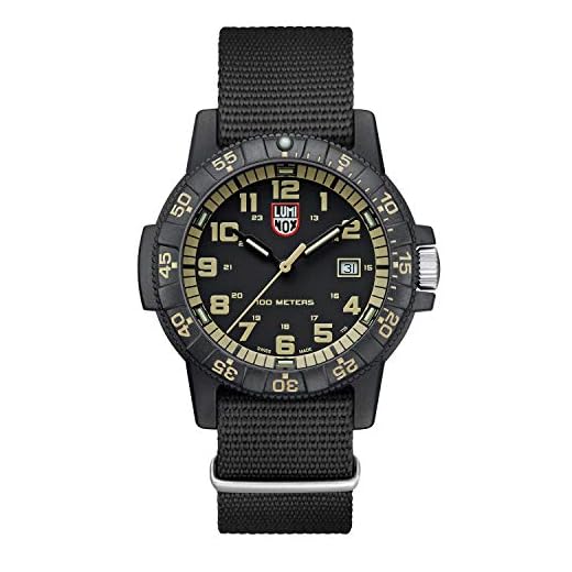 Luminox Leatherback SEA Turtle Giant XS.0333 Mens Watch 44mm - Military Watch in Black Date Function 100m Water Resistant, Black, 44 millimeters, Ribbon