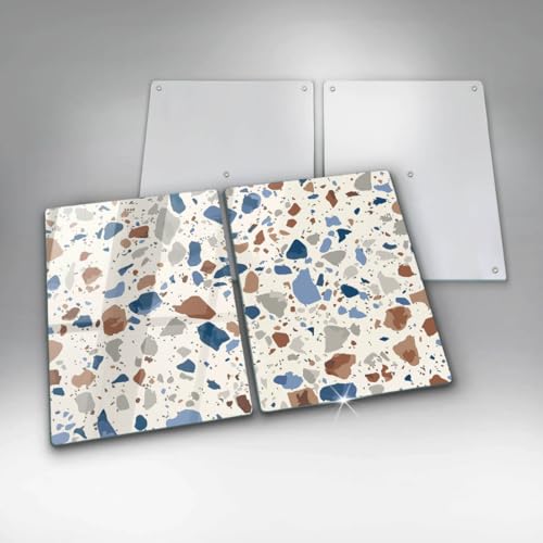 Planche à découper protège-plaque Wallfluent en verre trempé style pierre