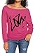 AM CLOTHES Sweatshirt for Women Off The Shoulder Tops Long Sleeve Sweatshirts Oversized Sweaters Shirts 3X-Large rose red