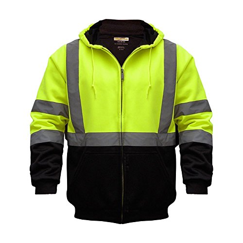 Utility Pro UHV425 High-Vis Safety Soft Shell Hoodie with Teflon Fabric Protector, Lime, X-Large