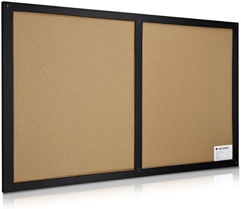 Navaris Combination Chalk and Cork Board - 40 x 60 cm Magnetic Chalkboard Combo Memo Notice Pin Board for Wall - Includes Chalk, Push Pins, Magnets