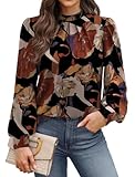 Fall Outfits for Women 2025 Long Sleeve Shirts Early Womens Fall Fashion 2025 Must Haves Womens Tops for Teachers School Outfits Winter Clothing Trendy Clothes Blouses Floral Print XL