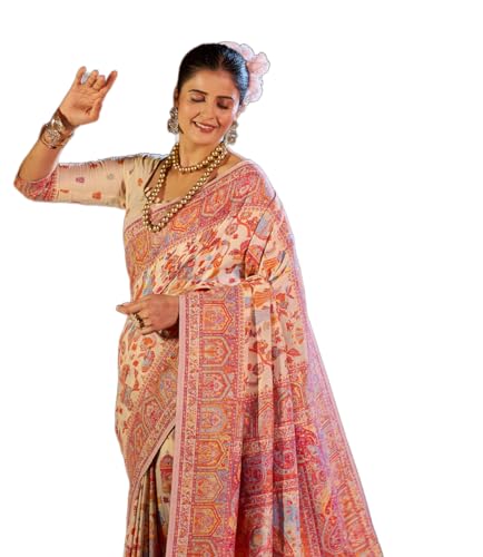 Image of SWORNOF Women's kanjivaram banarasi silk saree for festival Wedding silk with rich pallu Design sarees for women with Unstitched blouse piece