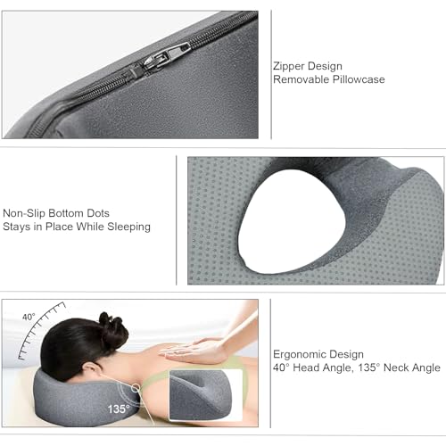 GYHWOFUL Massage-Gesichtswiegenkissen aus Memory-Schaum – Ergonomisches Gesichtskissen mit Gesichtsöffnung, Abnehmbarer & Waschbarer Bezug, Komfort-Kopfstütze für Massagebett, Spa, Studio & Zuhause