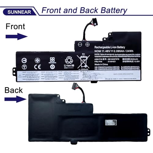 Image of 01AV421 01AV420 01AV489 Laptop Battery for Lenovo ThinkPad T470 T480 T580 A475 A485 TP25 01AV419 SB10K97576 SB10K97578 11.46V 24Wh