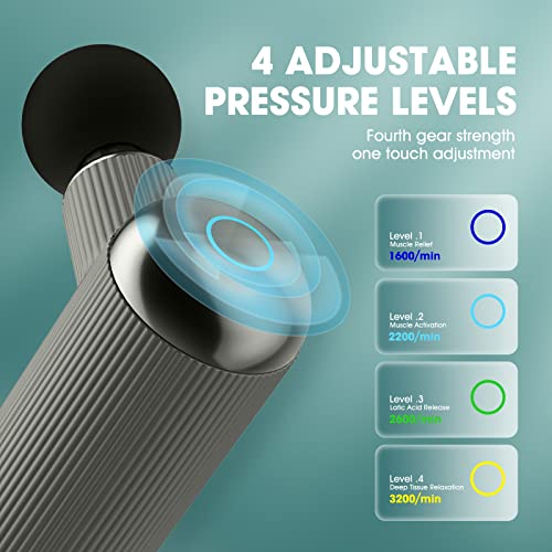 Relaxigo Pocket Sized Massage Gun, Travel Massage Gun, Mini Massage Gun, Portable Percussion Muscle Massager, Small & Quiet With Carry Case, Portable, Pain Relief Gift (Classic Grey) #TOP4