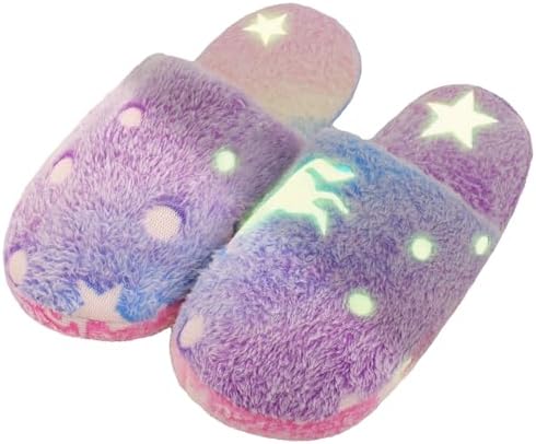 Kids Slippers Luminous Night Lights Warm Plush for Boys Girls House Indoor Shoes