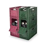 Weinregal/Flaschenregal/Weinbox, Rot & Grün, 6er-Kombi-Set stapelbar für 72 Flaschen