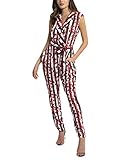 apart overall Seitlicher Reißverschluss APART Damen Overall mit Streifen und Blätter-Print
