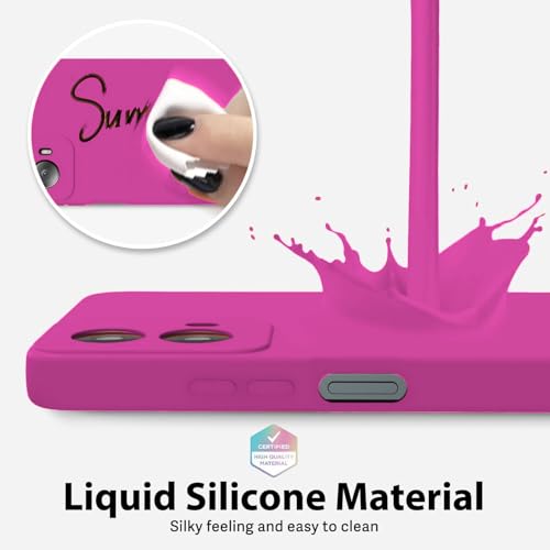 Image of DIZORO Microfiber Candy Case for Motorola Edge 50 Fusion 5G / Motorola G96 5G Smooth Touch Cushion Liquid Soft Silicone Gel Rubber Phone Cases Non-Slip Full Body Protective Shockproof Back Cover -Pink