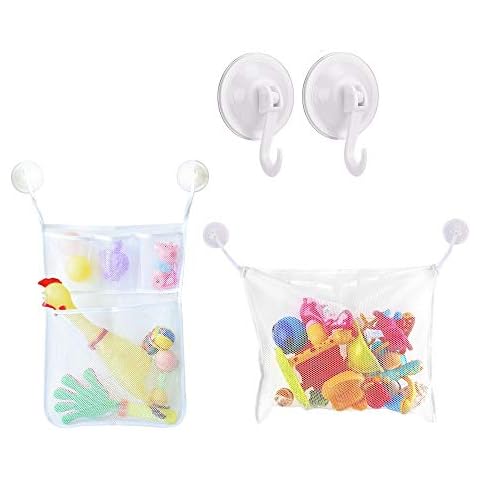 JZK 2 x Bad Spielzeug Aufbewahrung Organizer + 6 Strong Hooked Cover