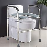 Toilettenstuhl 3-in-1 Badezimmersitz – Edelstahl über Toilettensitz mit Armlehnen