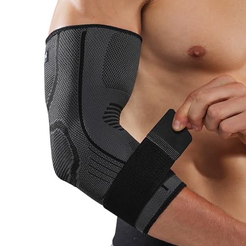 eYotto 2 PACK Elbow Brace Support with Strap, Compression Sleeve Adjustable for Women Men Arm Support for Running,Workout, Basketball, Golf, Tennis, Weightlifting, Pain Relief, Tendonitis, Arthritis eYotto 2 PACK Elbow Brace Support with Strap, Compression Sleeve Adjustable for Women Men Arm Support for Running,Workout, Basketball, Golf, Tennis, Weightlifting, Pain Relief, Tendonitis, Arthritis