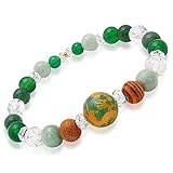 [マックスコスメジャパン] ブレスレット パワーストーン 屋久杉 18金 開運 天然石 水晶 数珠 厄除け 男女兼用 (健康運)